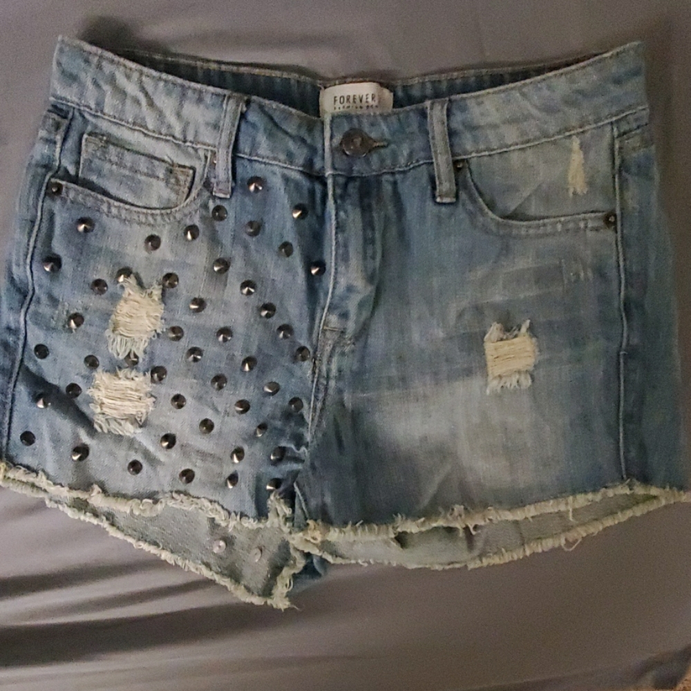 High waist denim shorts